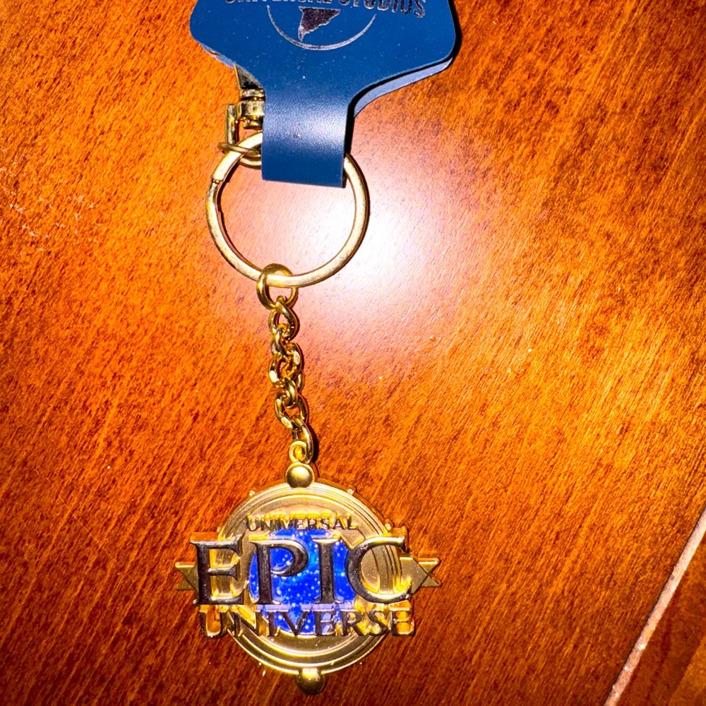 Universal Studios Gold and Blue Keychain